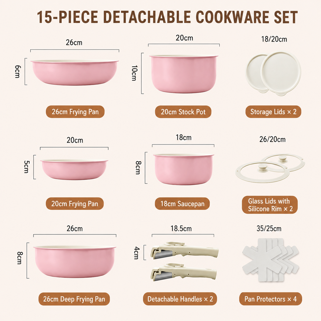 Detachable Handle Multi-Pot Set