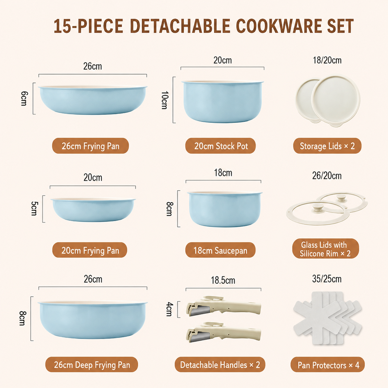 Detachable Handle Multi-Pot Set