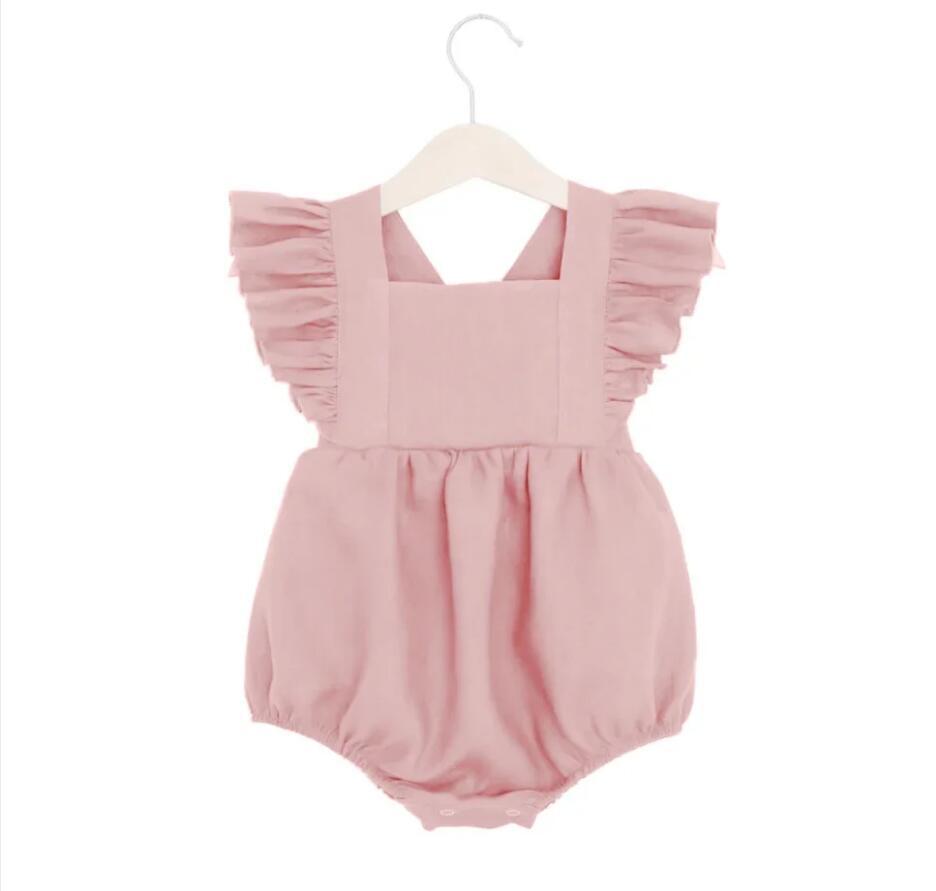 Baby cotton and linen romper