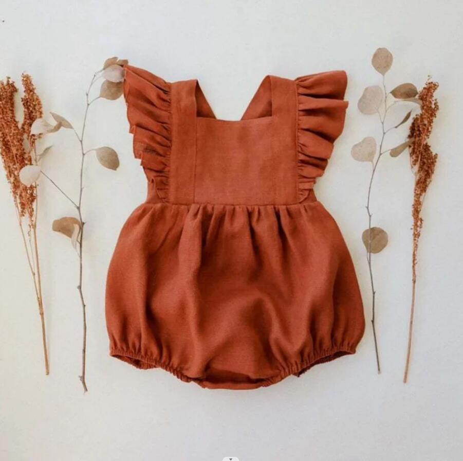 Baby cotton and linen romper