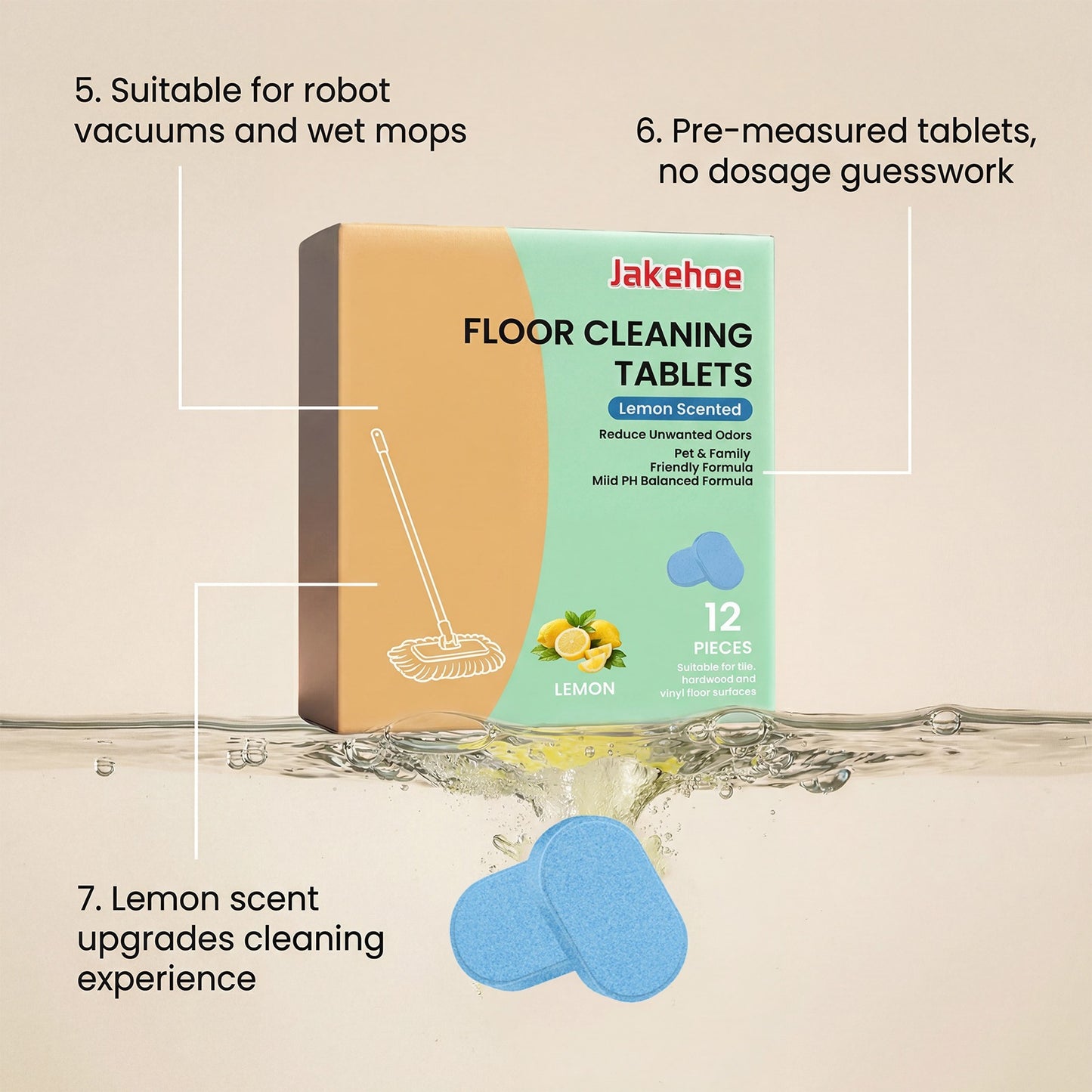 JAKEHOE Floor Cleaning Tablets