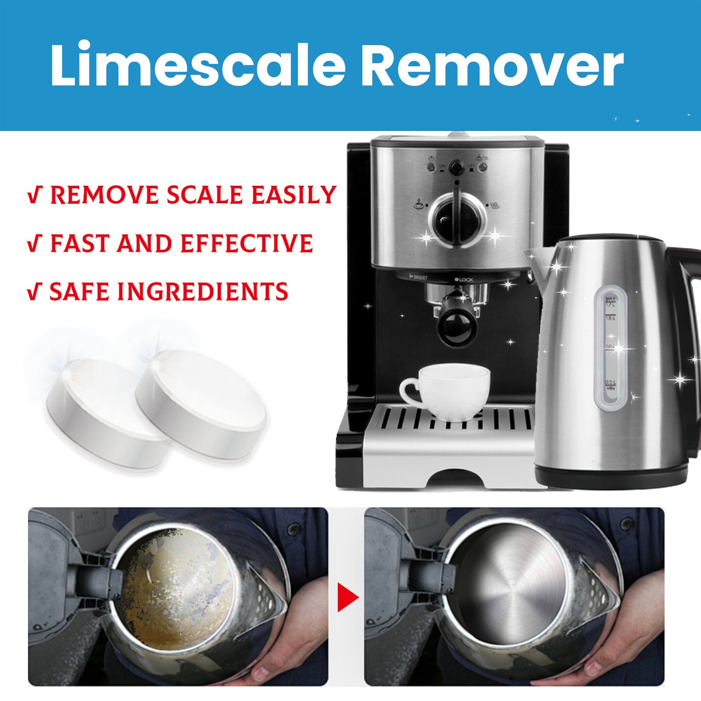 JAKEHOE limescale cleaning effervescent tablets