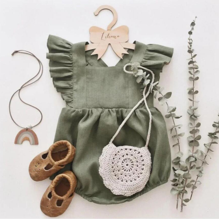Baby cotton and linen romper