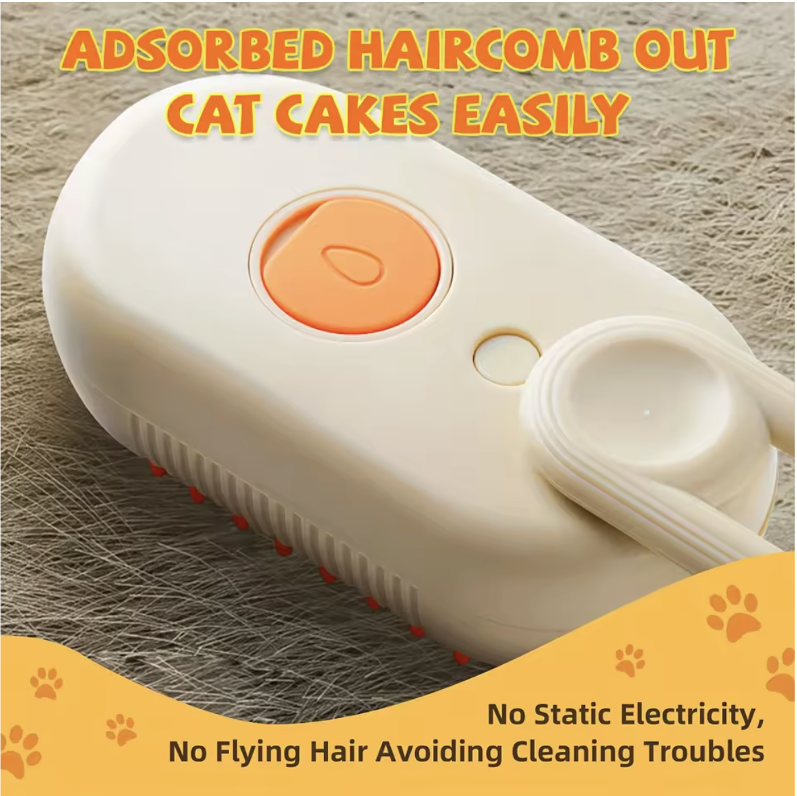 3-In-1 Rechargeable Steam Pet Brush